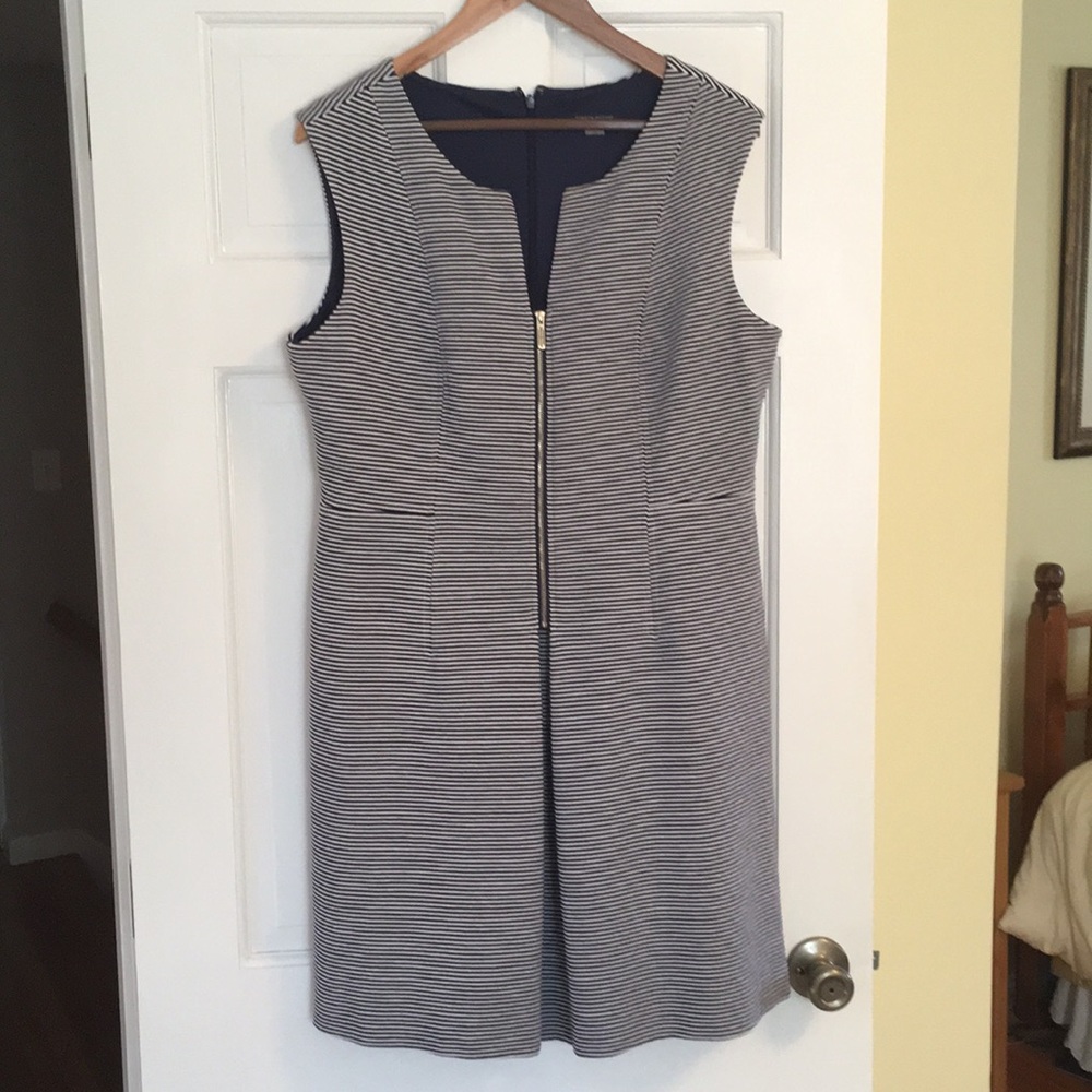 Tommy Hilfiger navy stripe dress.  Size 14. $20